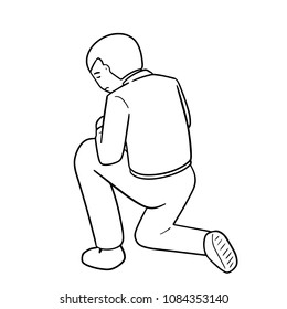 vector of sad people