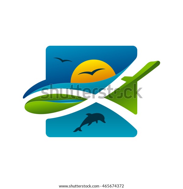 Vector safari travel\
icon colorful logo