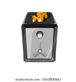Vector Safe Box and Dollar Sign Icon.