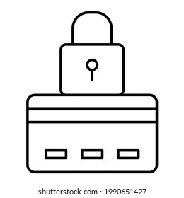 Vector Safe Credit Card Outline Icon Design
