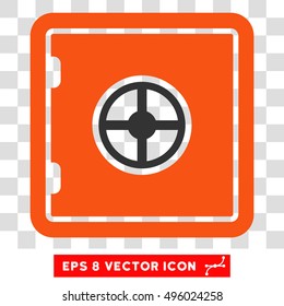 Vector Safe EPS vector icon. Illustration style is flat iconic bicolor gray and orange symbol on a transparent background.