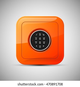 Vector safe Image. Armored box background. The door of a bank vault with a electronic combination lock. Reliable Data Protection. Long-term savings. Deposit box icon.Protection of personal information