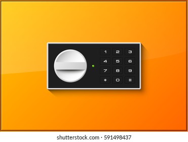 Vector safe Image. Armored box background. The door of a bank vault with a mechanical combination lock. Reliable Data Protection. Long-term savings. Deposit box icon.Protection of personal information