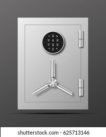 Vector safe Image. Armored box background. The door of a bank vault with a mechanical combination lock. Reliable Data Protection. Long-term savings. Deposit box icon.Protection of personal information