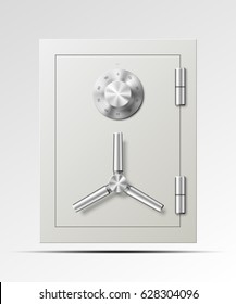 Vector safe Image. Armored box background. The door of a bank vault with a mechanical combination lock. Reliable Data Protection. Long-term savings. Deposit box icon.Protection of personal information