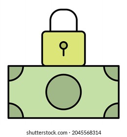 Vector Safe Payment Filled Outline Icon Design
