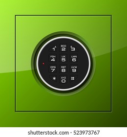 Vector safe. Strongbox icon. Armored box. Door bank vault, electronic combination lock. Reliable Protection. Long-term savings. Deposit box icon.Protection personal information