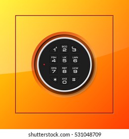 Vector safe. Strongbox icon. Armored box. Door bank vault, electronic combination lock. Reliable Protection. Long-term savings. Deposit box icon.Protection personal information