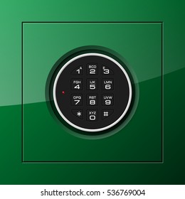 Vector safe. Strongbox icon. Armored box. Door bank vault, electronic combination lock. Reliable Protection. Long-term savings. Deposit box icon.Protection personal information