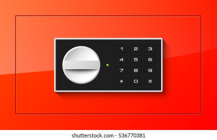 Vector safe. Strongbox icon. Armored box. Door bank vault, electronic combination lock. Reliable Protection. Long-term savings. Deposit box icon.Protection personal information