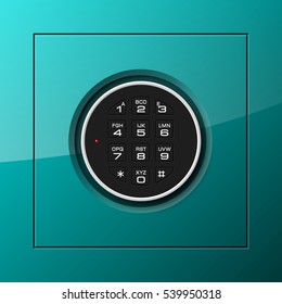 Vector safe. Strongbox icon. Armored box. Door bank vault, electronic combination lock. Reliable Protection. Long-term savings. Deposit box icon.Protection personal information