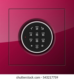 Vector safe. Strongbox icon. Armored box. Door bank vault, electronic combination lock. Reliable Protection. Long-term savings. Deposit box icon.Protection personal information