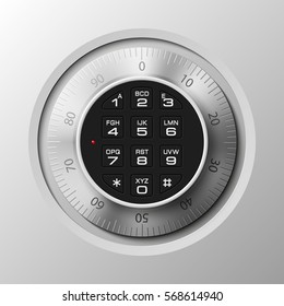 Vector safe. Strongbox icon. Armored box. Door bank vault, electronic combination lock. Reliable Protection. Long-term savings. Deposit box icon.Protection personal information