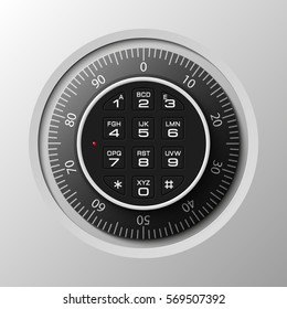 Vector safe. Strongbox icon. Armored box. Door bank vault, electronic combination lock. Reliable Protection. Long-term savings. Deposit box icon.Protection personal information