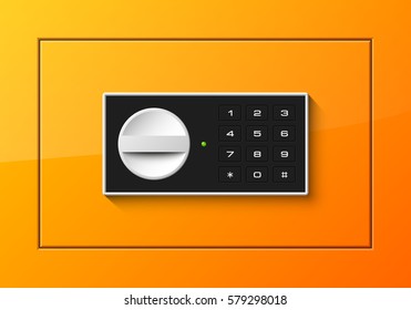 Vector safe. Strongbox icon. Armored box. Door bank vault, electronic combination lock. Reliable Protection. Long-term savings. Deposit box icon.Protection personal information