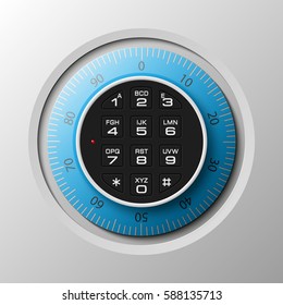 Vector safe. Strongbox icon. Armored box. Door bank vault, electronic combination lock. Reliable Protection. Long-term savings. Deposit box icon.Protection personal information