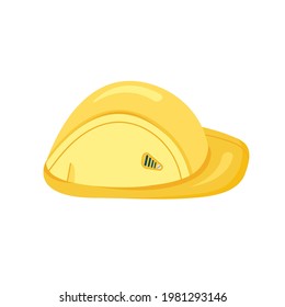 vector safety  construction helmet in cartoon style. yellow worker's headdress isolated on a white background.builder's protective helmet. 