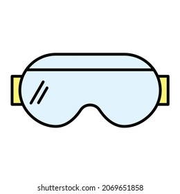 Vector Safety Glasses Filled Outline Icon Design
