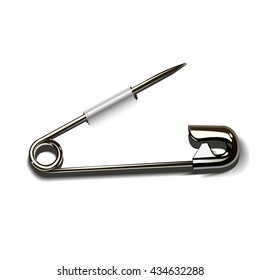 vector safety pin Isolated on white background