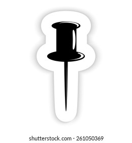 vector safety pin on a white background with shadow