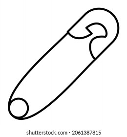 Vector Safety Pin Outline Icon Design
