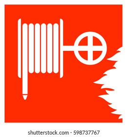 Vector safety sign fire alarm slan to extinguish fires
