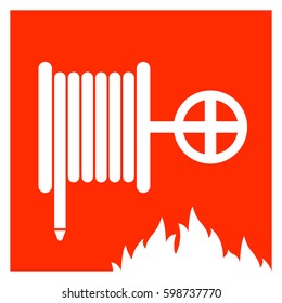 Vector safety sign fire alarm slan to extinguish fires