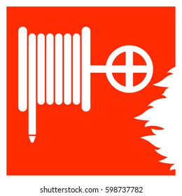 Vector safety sign fire alarm slan to extinguish fires