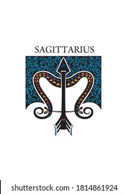 Vector sagittarius horoscope zodiac sign 