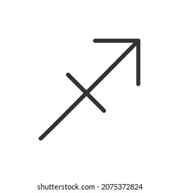 Vector sagittarius line icon. Symbol in trendy outline style. Vector illustration isolated on a white background. 