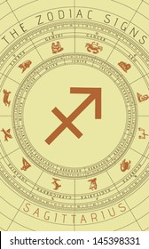 Vector Sagittarius Zodiac Sign 