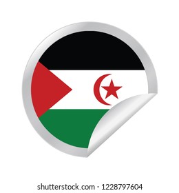 Vector Sahrawi Arab Democratic Republic circle folded