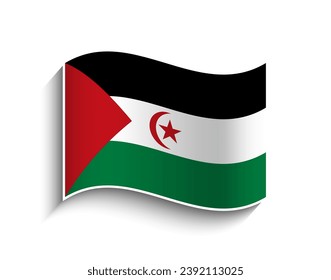 Vector Sahrawi Republic waving Flag Icon