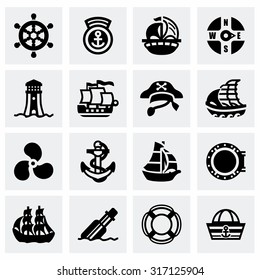 Vector Saiboat icon set on grey background