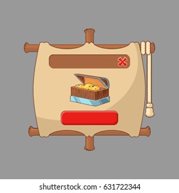 Vector sail user interface with dower chest on gray bacground