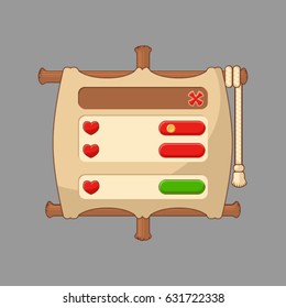 Vector sail user interface on gray bacground