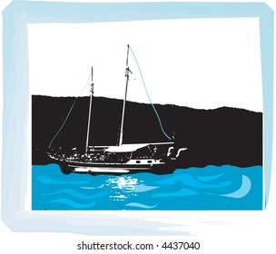 vector sailboat