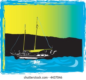 vector sailboat