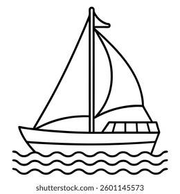 Vector sailboat design on white background, Eps 