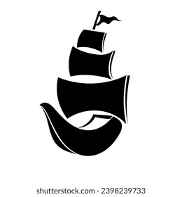 vector of a sailboat from the front, this vector is good for logos and icons