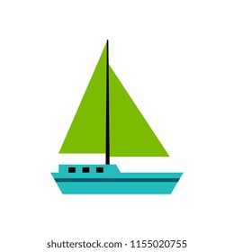 Vector Sailboat Icon Isolated On White Background
