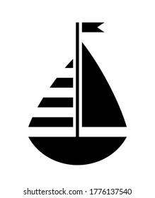 vector sailboat isolated on white background