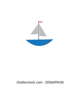 vector sailboat logo or vector minimalist clipart