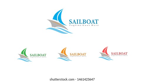 vector sailboat logos, logos for brands, symbols and others