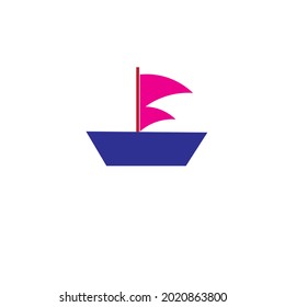vector sailboat minimalist logo or illustration