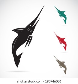 Vector of a sailfish on white background. Fish Icon. Animal. Easy editable layered vector illustration.