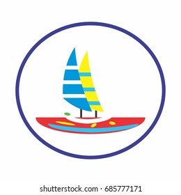 Vector sailing boat