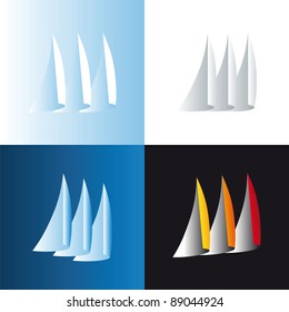 vector sailing boat or sail icon