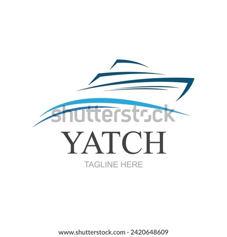 Vector sailing boat yacht logo vector illustration isolated on white. Yacht club logotype