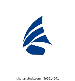 Vector of sailing ship icon. Cruise. Sea Regatta. Business icon for the company. Design element. Vector illustration.